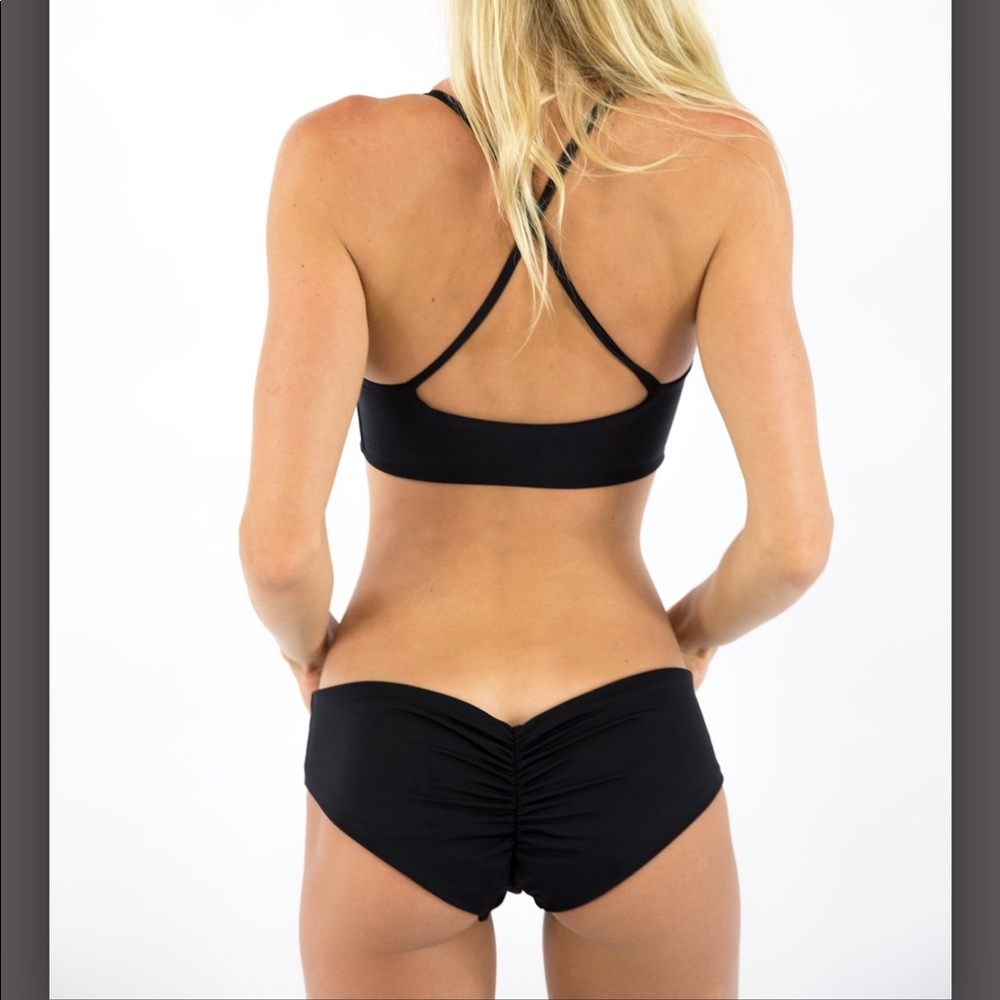 Fused Hawaii Black Kona Brazilian Bikini Bottoms